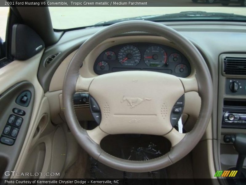 Tropic Green metallic / Medium Parchment 2001 Ford Mustang V6 Convertible