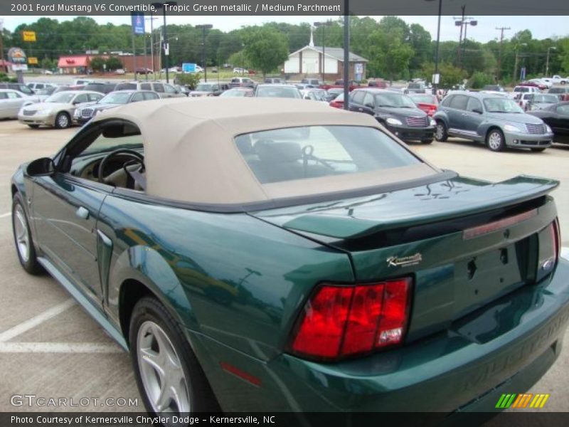 Tropic Green metallic / Medium Parchment 2001 Ford Mustang V6 Convertible