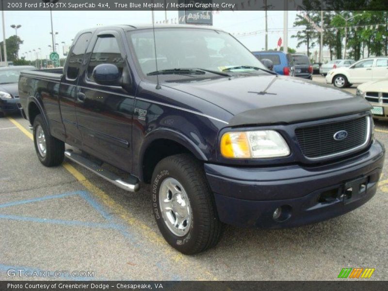 True Blue Metallic / Medium Graphite Grey 2003 Ford F150 STX SuperCab 4x4
