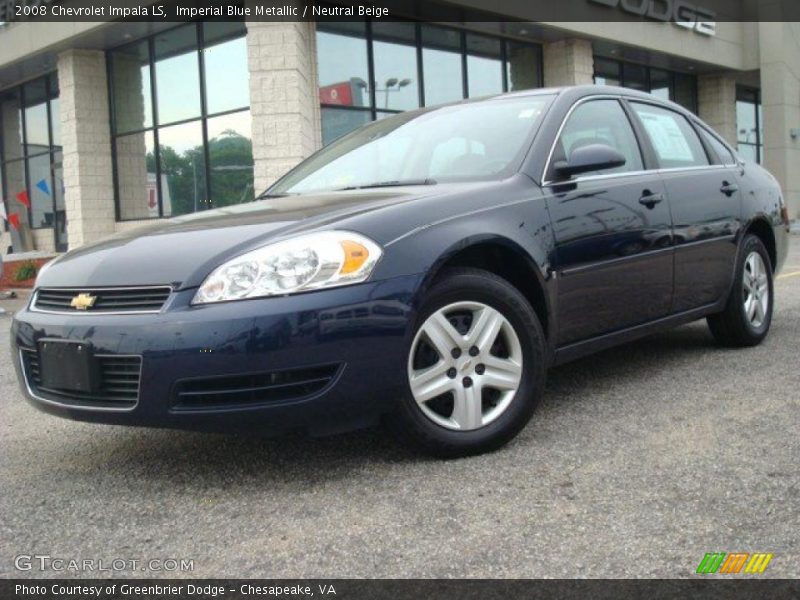 Imperial Blue Metallic / Neutral Beige 2008 Chevrolet Impala LS