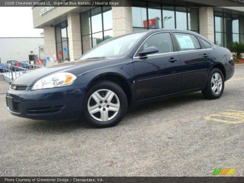 Imperial Blue Metallic / Neutral Beige 2008 Chevrolet Impala LS