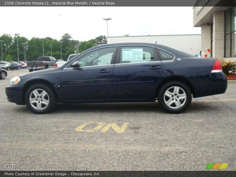 Imperial Blue Metallic / Neutral Beige 2008 Chevrolet Impala LS