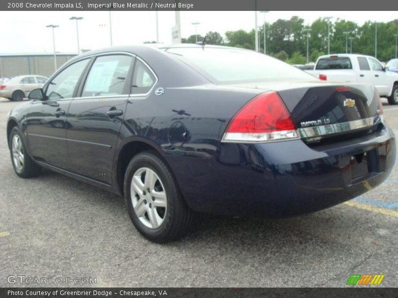 Imperial Blue Metallic / Neutral Beige 2008 Chevrolet Impala LS