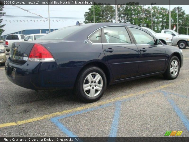 Imperial Blue Metallic / Neutral Beige 2008 Chevrolet Impala LS