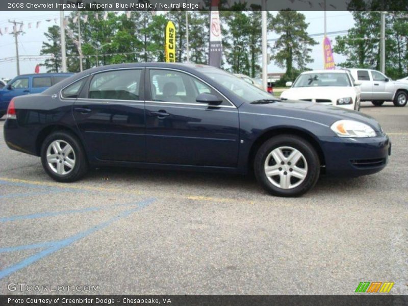 Imperial Blue Metallic / Neutral Beige 2008 Chevrolet Impala LS