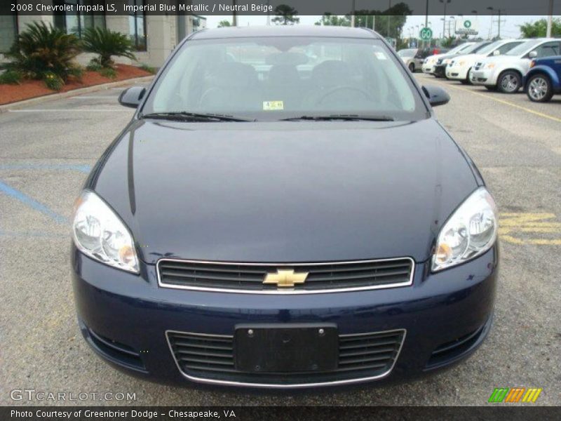 Imperial Blue Metallic / Neutral Beige 2008 Chevrolet Impala LS