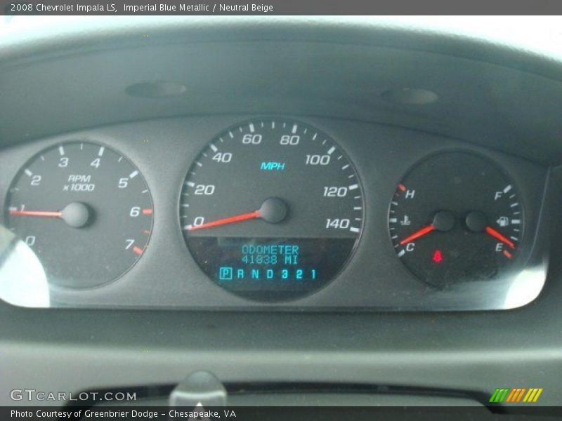 Imperial Blue Metallic / Neutral Beige 2008 Chevrolet Impala LS