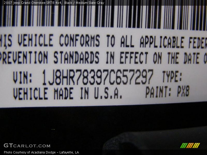 Black / Medium Slate Gray 2007 Jeep Grand Cherokee SRT8 4x4