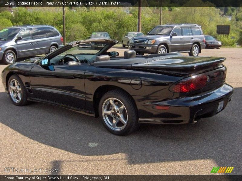 Black / Dark Pewter 1998 Pontiac Firebird Trans Am Convertible