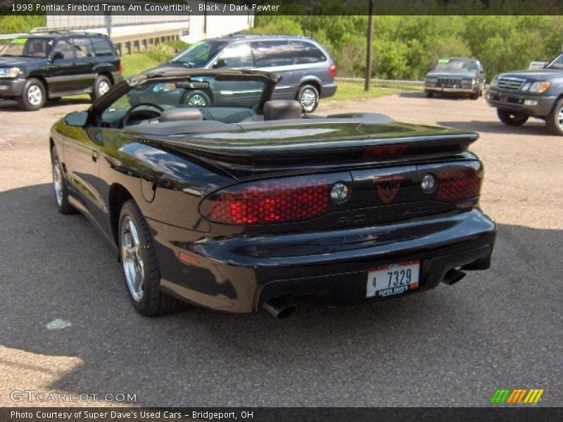 Black / Dark Pewter 1998 Pontiac Firebird Trans Am Convertible