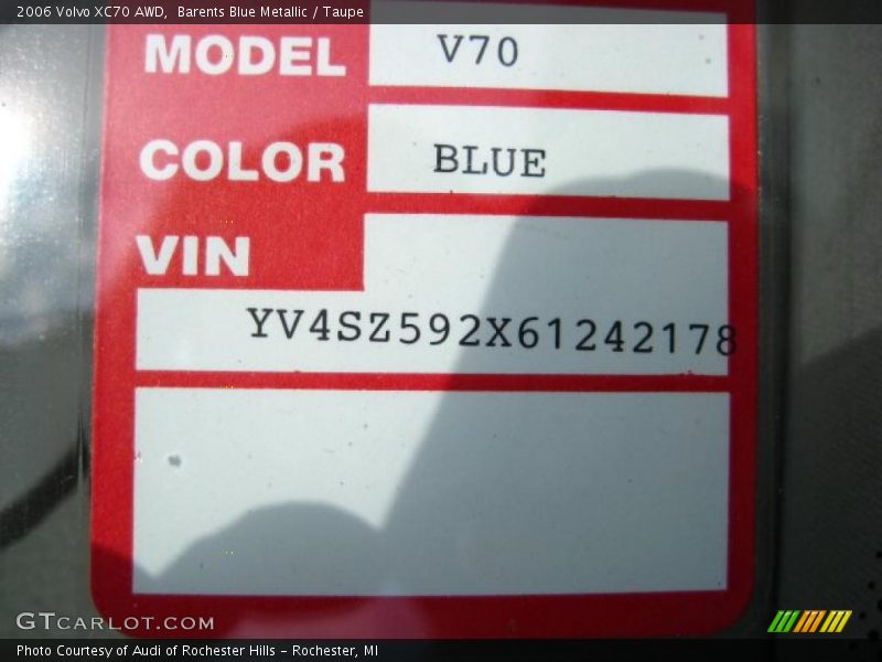 Barents Blue Metallic / Taupe 2006 Volvo XC70 AWD