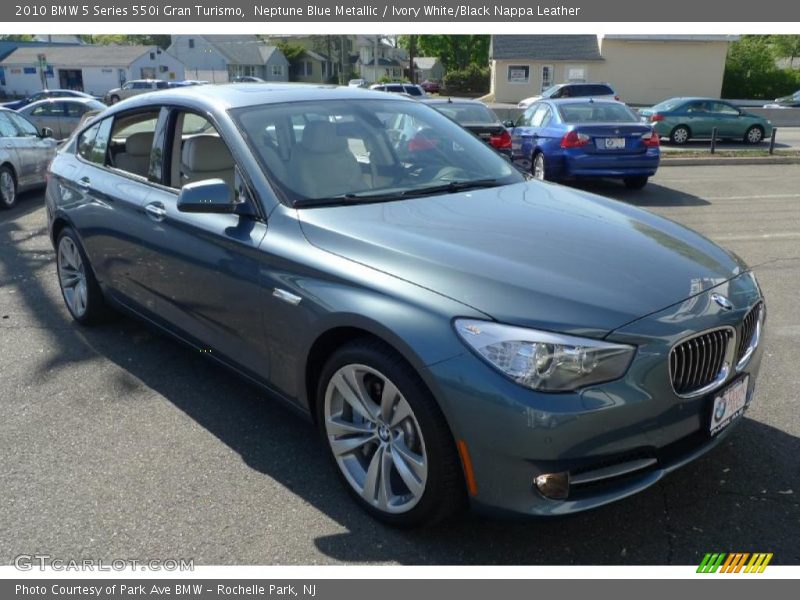 Neptune Blue Metallic / Ivory White/Black Nappa Leather 2010 BMW 5 Series 550i Gran Turismo