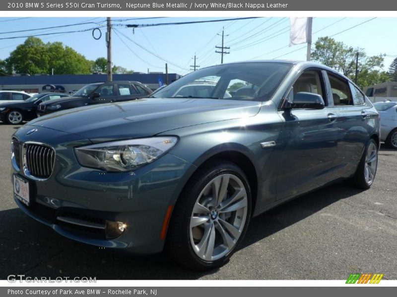 Neptune Blue Metallic / Ivory White/Black Nappa Leather 2010 BMW 5 Series 550i Gran Turismo
