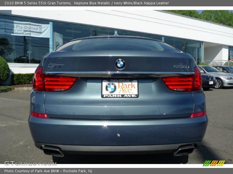 Neptune Blue Metallic / Ivory White/Black Nappa Leather 2010 BMW 5 Series 550i Gran Turismo