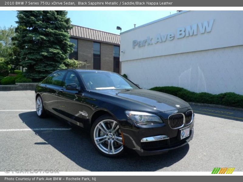 Black Sapphire Metallic / Saddle/Black Nappa Leather 2010 BMW 7 Series 750Li xDrive Sedan