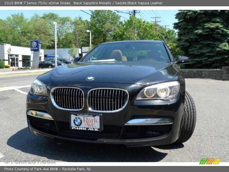 Black Sapphire Metallic / Saddle/Black Nappa Leather 2010 BMW 7 Series 750Li xDrive Sedan