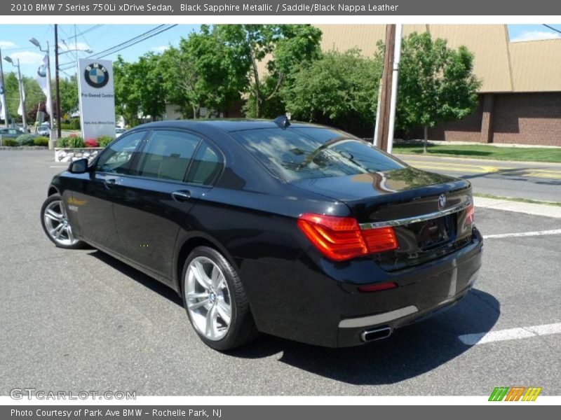 Black Sapphire Metallic / Saddle/Black Nappa Leather 2010 BMW 7 Series 750Li xDrive Sedan