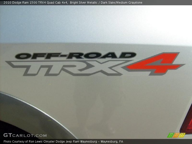 Bright Silver Metallic / Dark Slate/Medium Graystone 2010 Dodge Ram 1500 TRX4 Quad Cab 4x4