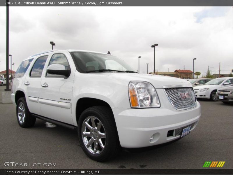 Summit White / Cocoa/Light Cashmere 2007 GMC Yukon Denali AWD