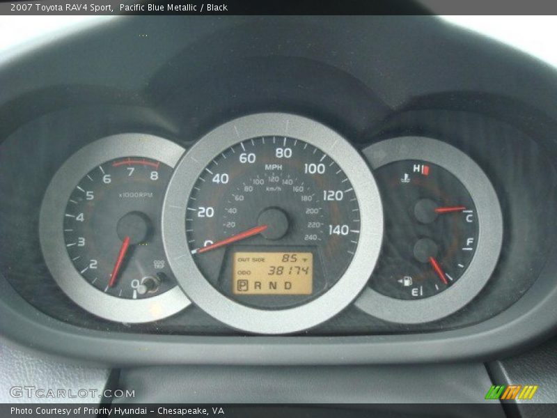 Pacific Blue Metallic / Black 2007 Toyota RAV4 Sport