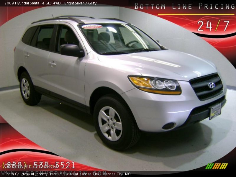 Bright Silver / Gray 2009 Hyundai Santa Fe GLS 4WD