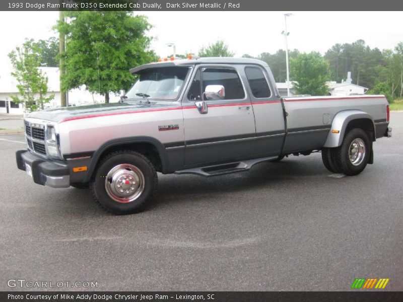Dark Silver Metallic / Red 1993 Dodge Ram Truck D350 Extended Cab Dually