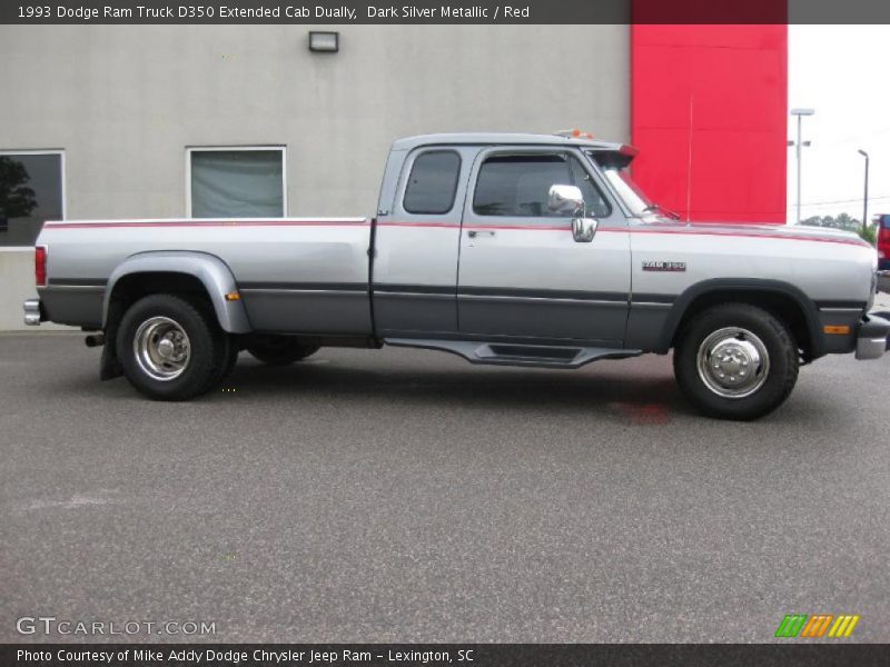 Dark Silver Metallic / Red 1993 Dodge Ram Truck D350 Extended Cab Dually