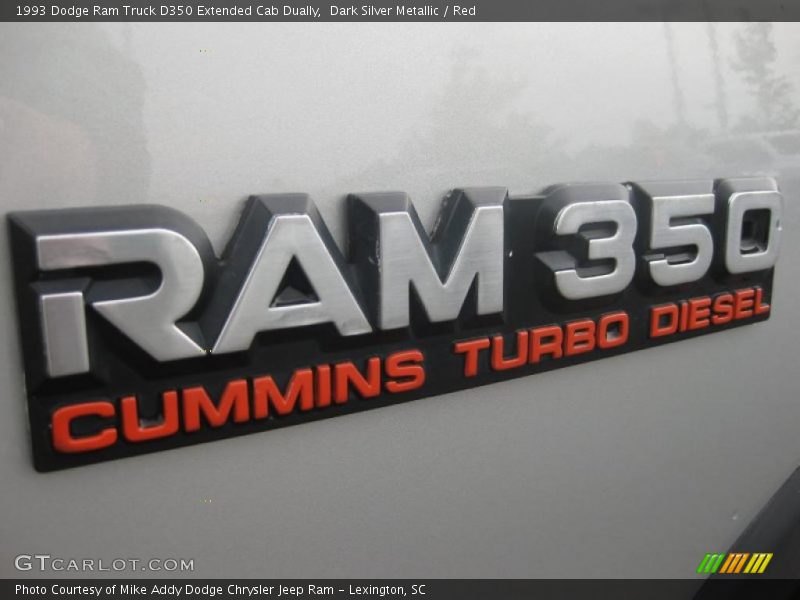 Dark Silver Metallic / Red 1993 Dodge Ram Truck D350 Extended Cab Dually