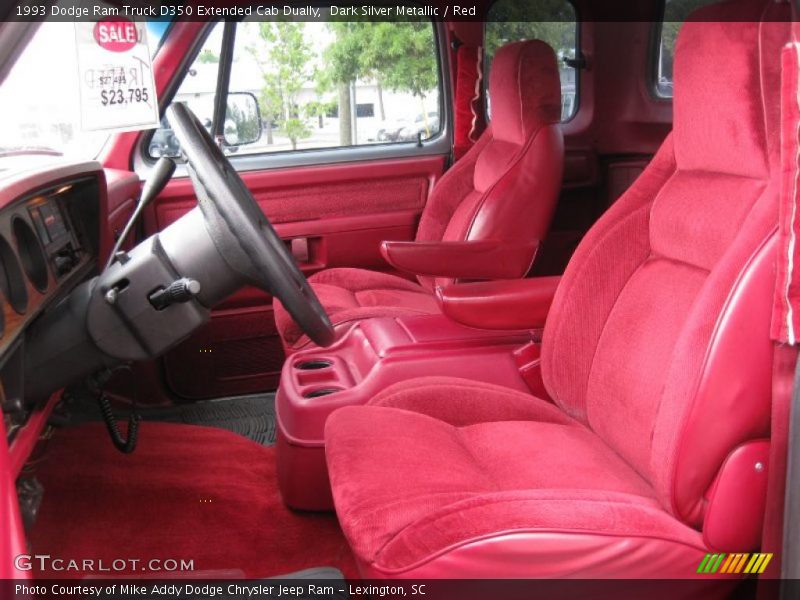 Dark Silver Metallic / Red 1993 Dodge Ram Truck D350 Extended Cab Dually