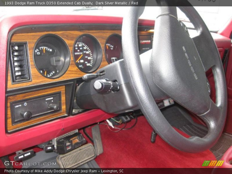 Dark Silver Metallic / Red 1993 Dodge Ram Truck D350 Extended Cab Dually