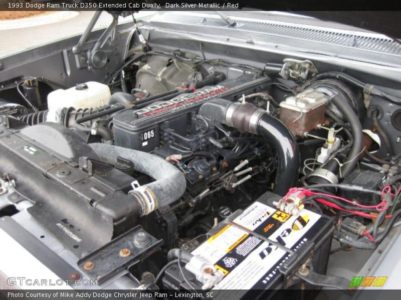 Dark Silver Metallic / Red 1993 Dodge Ram Truck D350 Extended Cab Dually