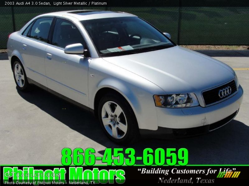 Light Silver Metallic / Platinum 2003 Audi A4 3.0 Sedan
