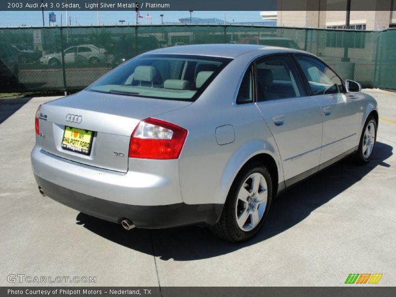 Light Silver Metallic / Platinum 2003 Audi A4 3.0 Sedan