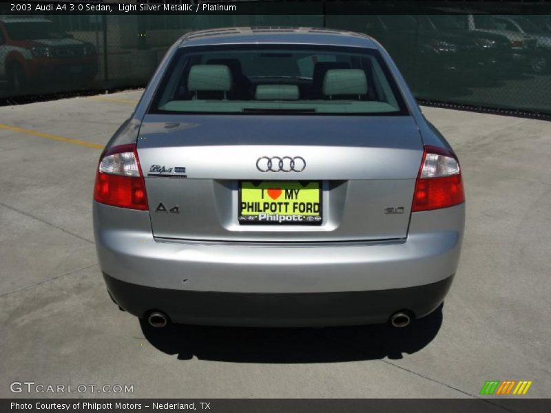 Light Silver Metallic / Platinum 2003 Audi A4 3.0 Sedan