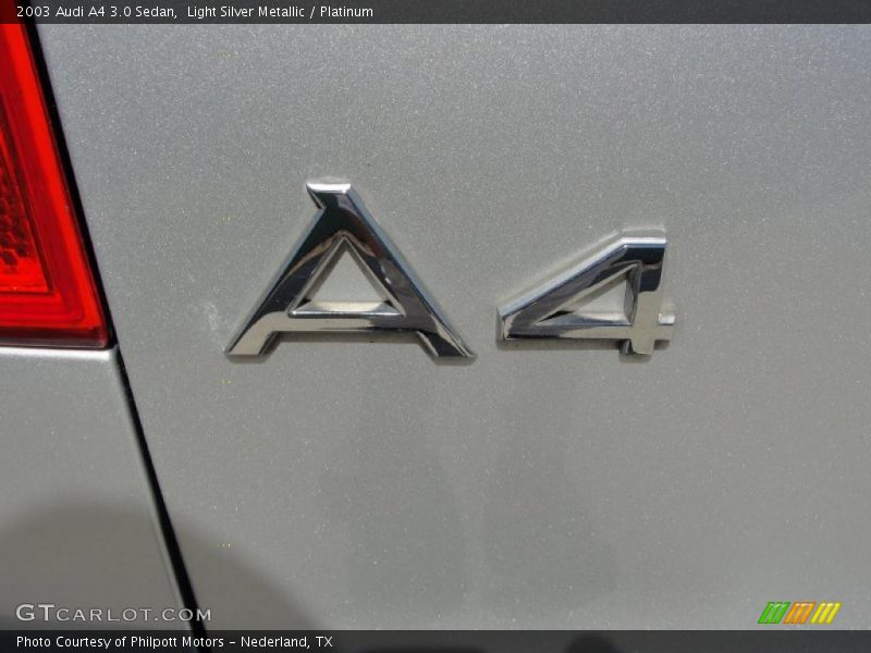 Light Silver Metallic / Platinum 2003 Audi A4 3.0 Sedan