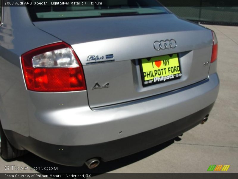 Light Silver Metallic / Platinum 2003 Audi A4 3.0 Sedan