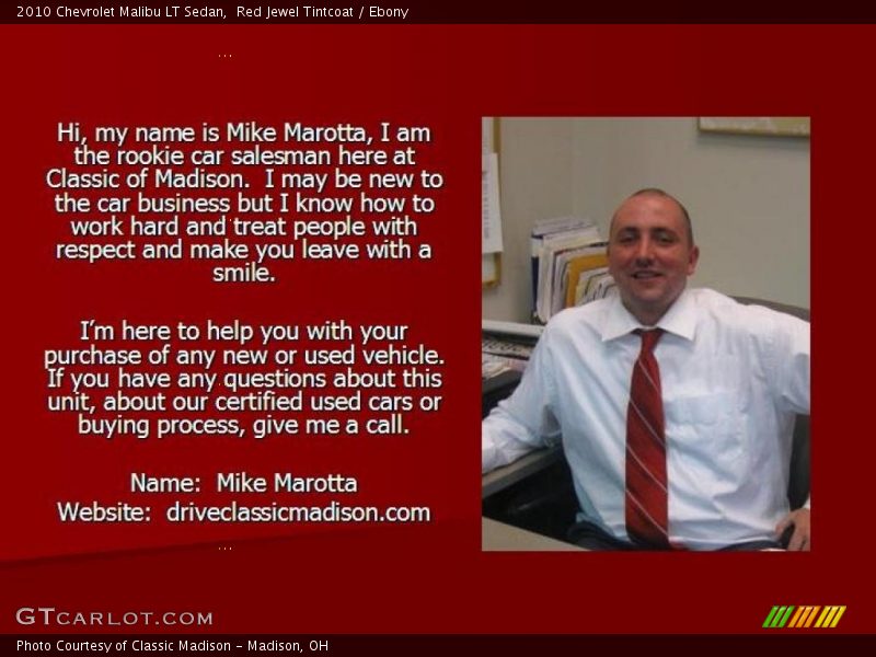 Red Jewel Tintcoat / Ebony 2010 Chevrolet Malibu LT Sedan