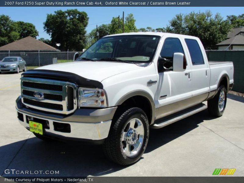 Oxford White Clearcoat / Castano Brown Leather 2007 Ford F250 Super Duty King Ranch Crew Cab 4x4
