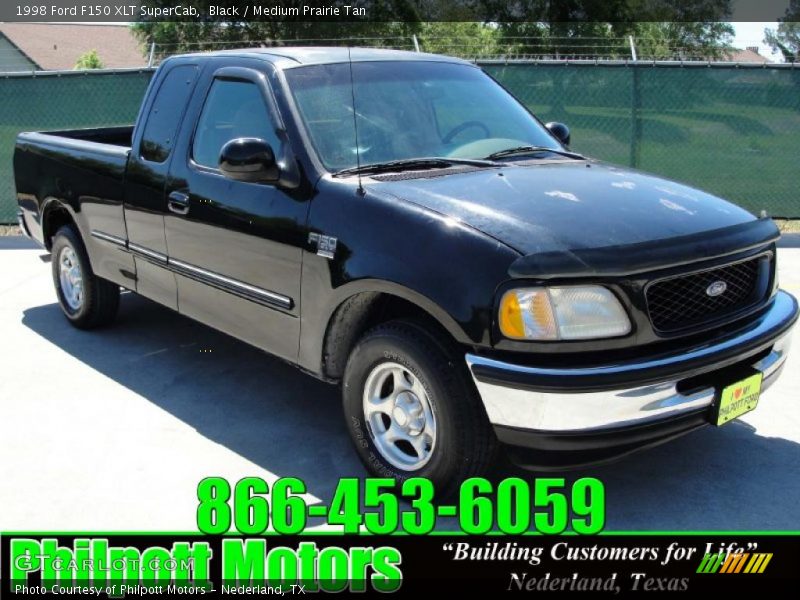 Black / Medium Prairie Tan 1998 Ford F150 XLT SuperCab