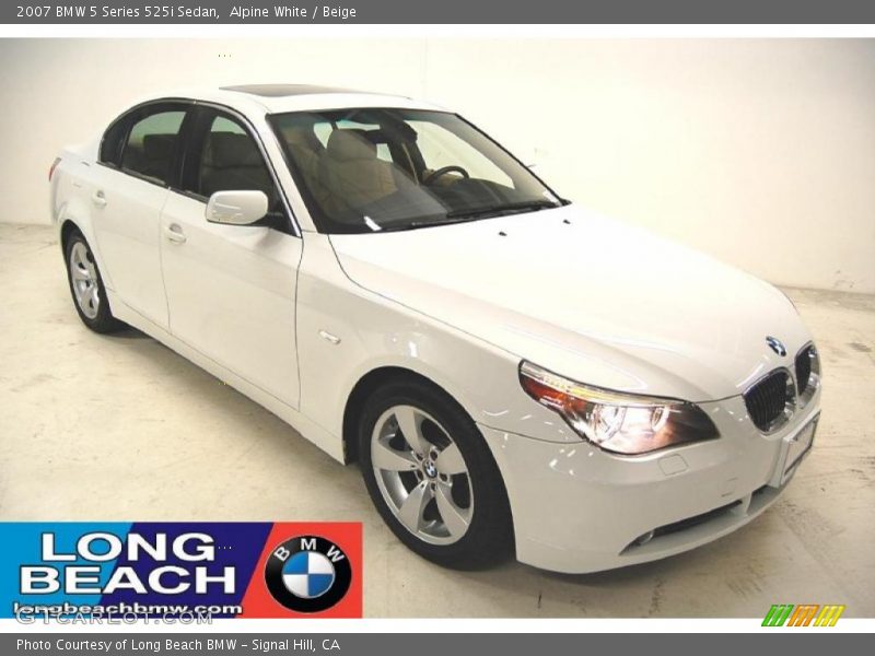 Alpine White / Beige 2007 BMW 5 Series 525i Sedan
