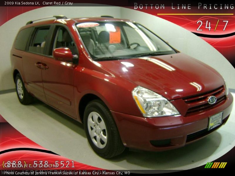 Claret Red / Gray 2009 Kia Sedona LX