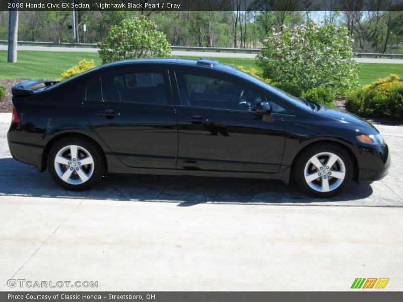 Nighthawk Black Pearl / Gray 2008 Honda Civic EX Sedan