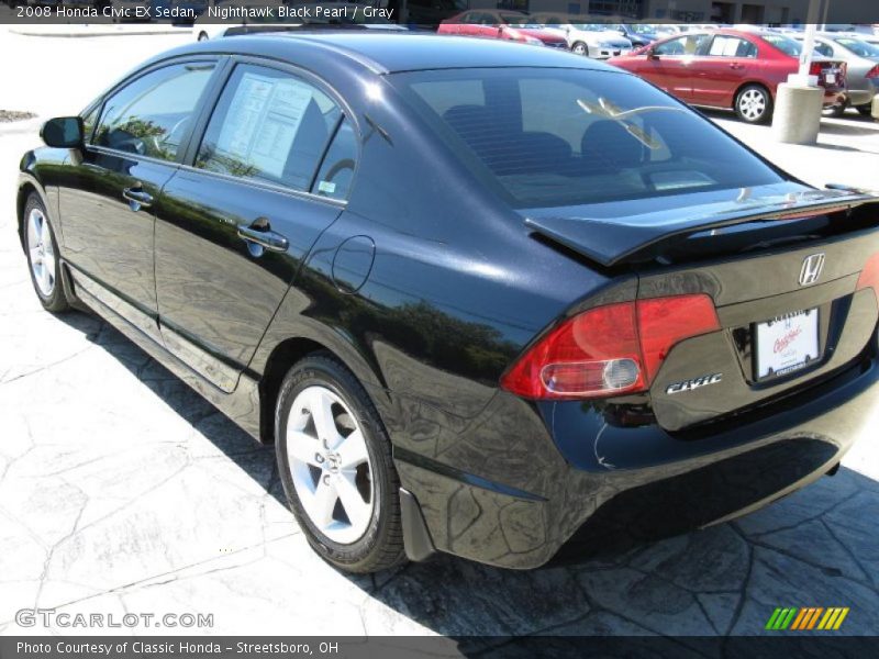Nighthawk Black Pearl / Gray 2008 Honda Civic EX Sedan