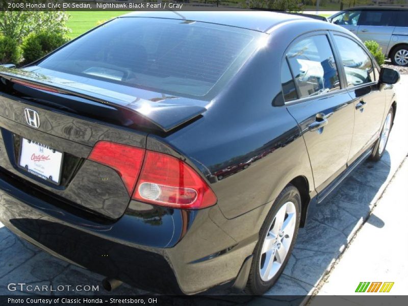 Nighthawk Black Pearl / Gray 2008 Honda Civic EX Sedan