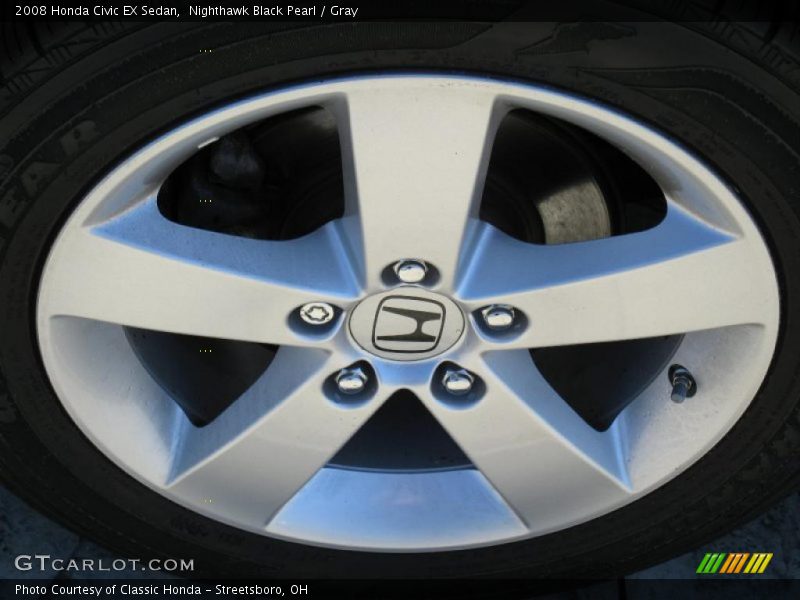 Nighthawk Black Pearl / Gray 2008 Honda Civic EX Sedan