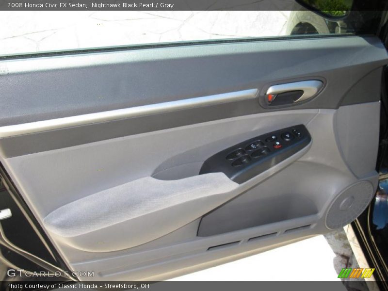 Nighthawk Black Pearl / Gray 2008 Honda Civic EX Sedan