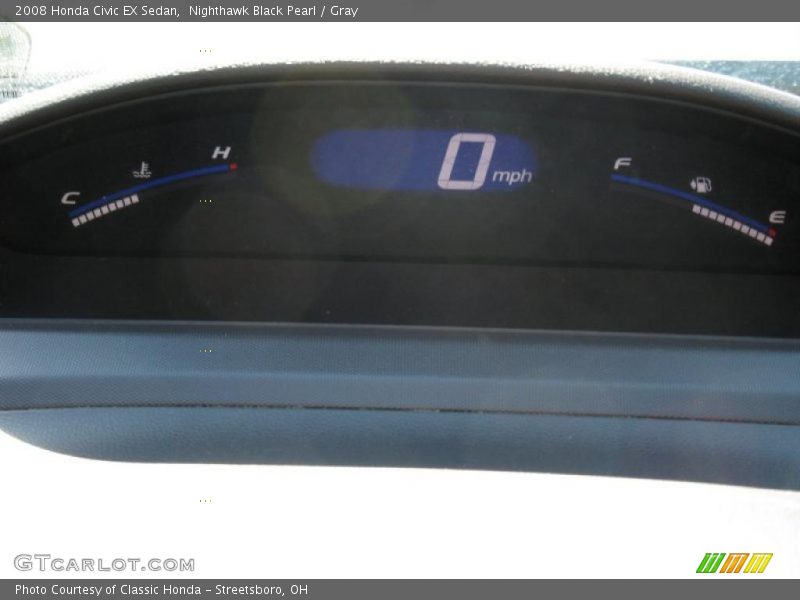 Nighthawk Black Pearl / Gray 2008 Honda Civic EX Sedan