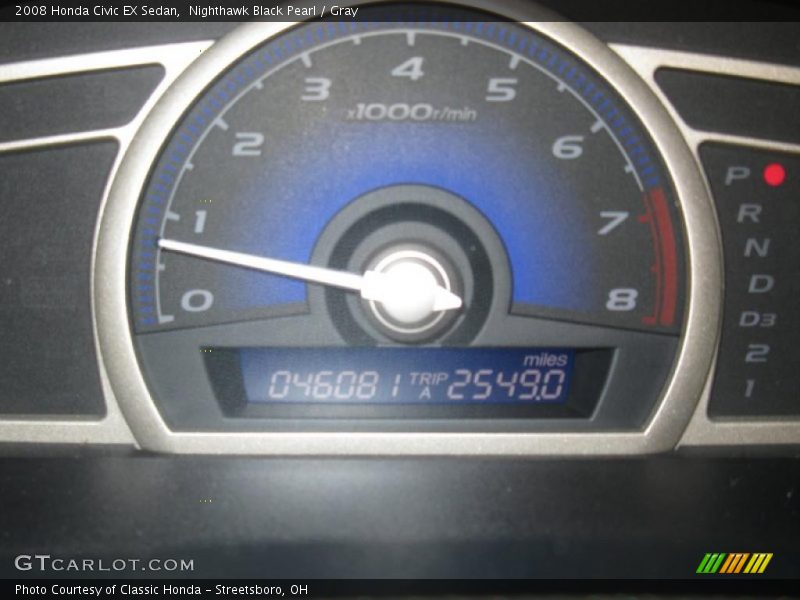 Nighthawk Black Pearl / Gray 2008 Honda Civic EX Sedan
