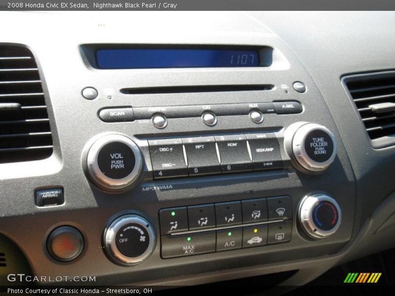 Nighthawk Black Pearl / Gray 2008 Honda Civic EX Sedan