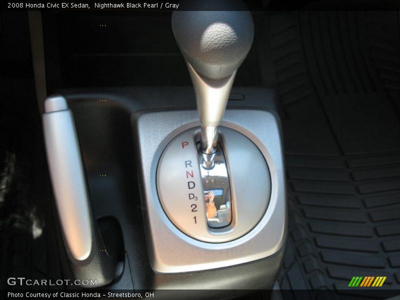 Nighthawk Black Pearl / Gray 2008 Honda Civic EX Sedan